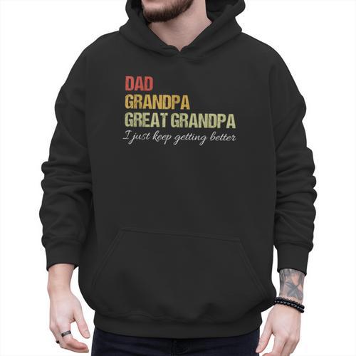 Fathers Day From Wife Son Kids Dad Grandpa Great Grandpa Men Hoodie - Father's Day Fun