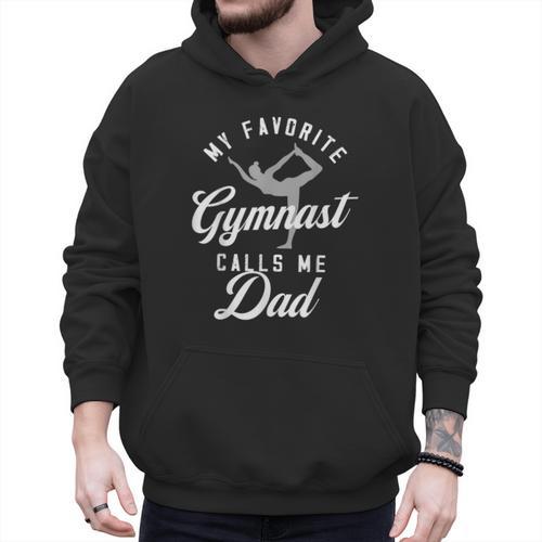 My Favorite Gymnast Calls Me Dad Mat Sports Gymnastics Men Hoodie - Father's Day Fun
