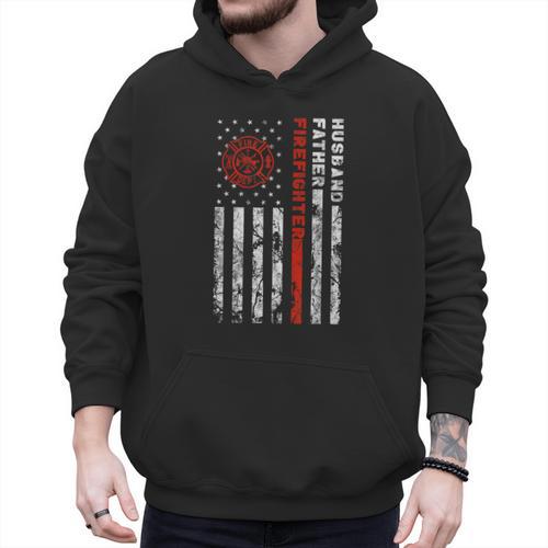 Firefighter Husband Father Fireman For Dad Men Hoodie - Father's Day Fun