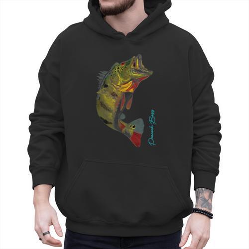 Fishing Shirts PEACOCK BASS Fishing Art Shirt For Dad Men Hoodie - Father's Day Fun