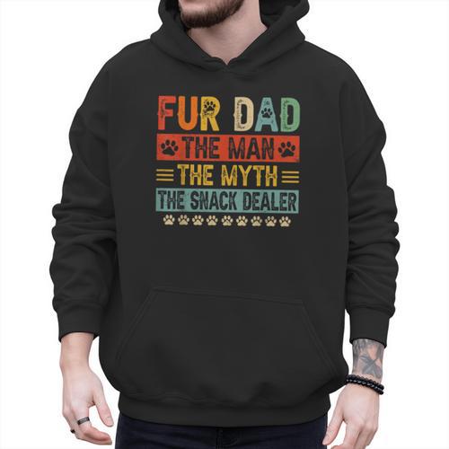 Fur Dad Man Myth Snack Dealer Paw Cat Dog Father's Day Men Hoodie - Father's Day Fun