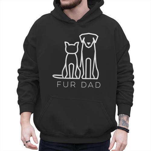 Fur Dad Pet Lover Cat Dog Dad Husband Fathers Day Wife Men Hoodie - Father's Day Fun