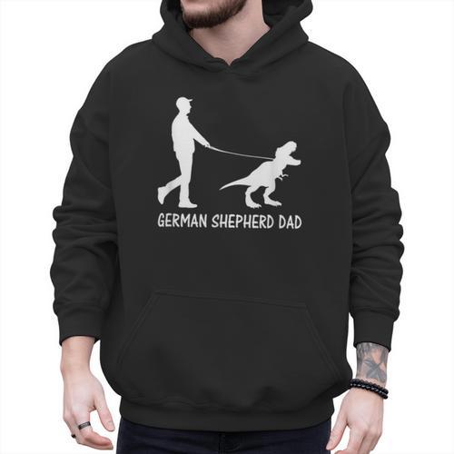 German Shepherd Dad Dinosaur GSD Owners Father's Day Men Hoodie - Father's Day Fun
