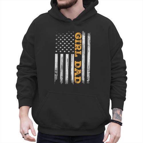 Girl Dad Father's Day Dad Daughter Dad Of Girls Outnumbered Men Hoodie - Father's Day Fun