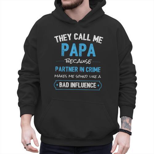 Grandpa Papa Partner In Crime Dad Men Hoodie - Father's Day Fun