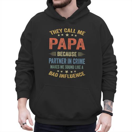 Grandpa Shirts Dad Partner In Crime Shirt Men Hoodie - Father's Day Fun