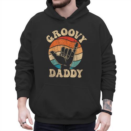 Groovy Daddy 70s Aesthetic Nostalgia 1970's Retro Groovy Dad Men Hoodie - Father's Day Fun
