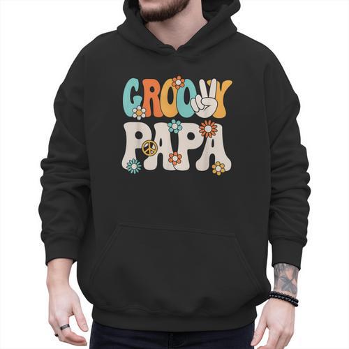 Groovy Papa Dad Retro Hippie 60s 70s Party Outfit Men Men Hoodie - Father's Day Fun