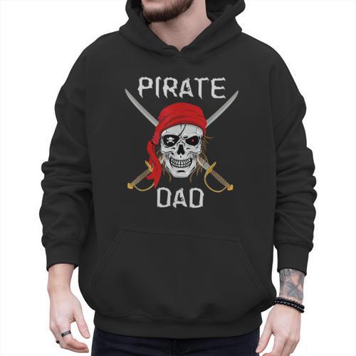 Halloween Pirate Skull Apparel Pirate Dad V-Neck Short Sleeve Cotton 100 T-Shirt Small Men Hoodie - Father's Day Fun