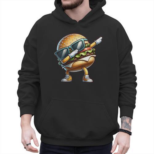 Hamburger Dabbing Kids Men Women Dab Dance Cheeseburgers Dad Men Hoodie - Father's Day Fun