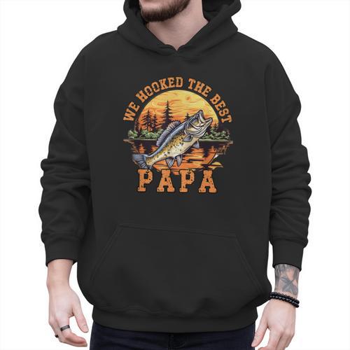 We Hooked The Best Papa Ever Fishing Dad Papa's Day Men Hoodie - Father's Day Fun