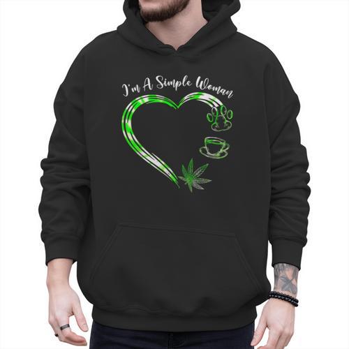 I'm A Simples Woman Loves Weed Coffee And Dog Dad Mom Men Hoodie - Father's Day Fun
