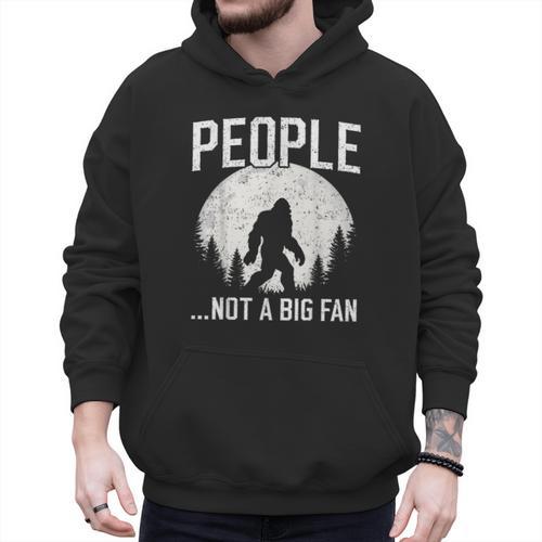Introvert Bigfoot People Not A Big Fan Dad Joke Men Hoodie - Father's Day Fun