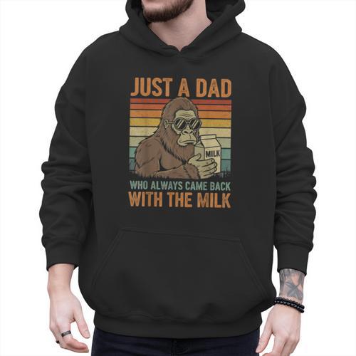 Just A Dad Who Always Came Back With The Milk Daddy Men Hoodie - Father's Day Fun