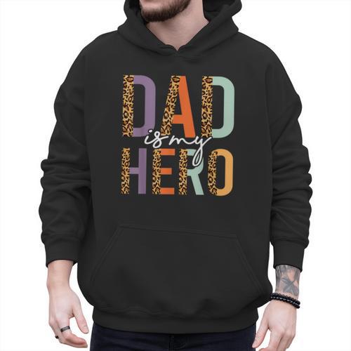 Kids Fathers Day Shirt For Son Daughter My Dad Is My Hero Men Hoodie - Father's Day Fun