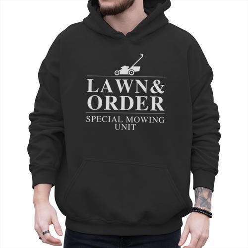 Lawn & Order Special Mowing Unit Dad Joke Men Hoodie - Father's Day Fun