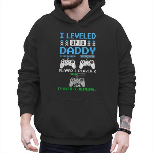 Leveled Up To Daddy Again Gamer Dad Est 2026 Men Hoodie - Father's Day Fun