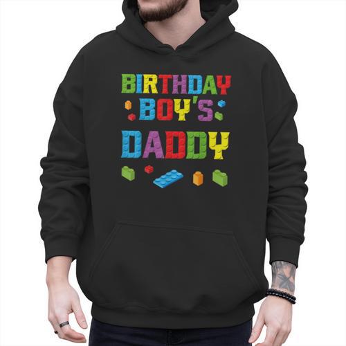 Master Builder Birthday Boy's Daddy Building Bricks Blocks Men Hoodie - Father's Day Fun
