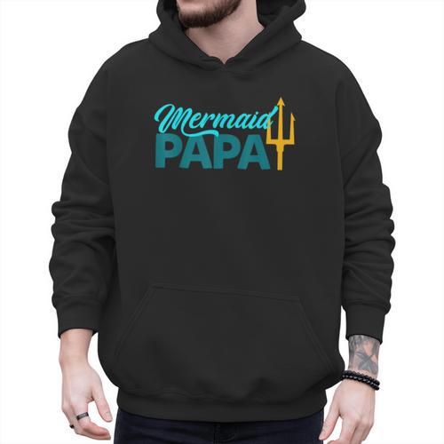 Mermaid Dad Mermaid Papa Grandpa Security Party Small Men Hoodie - Father's Day Fun