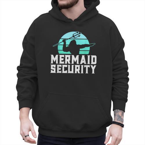 Mermaid Security Shirt Boys Swimmer Dad Merdad Trident Men Hoodie - Father's Day Fun