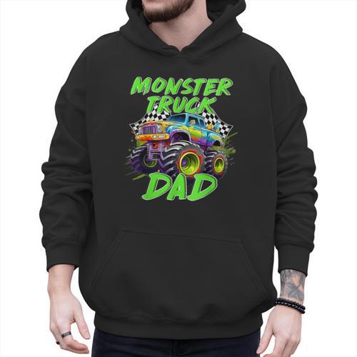 Monster Truck Dad Family Matching Birthday Party Fathers Day Men Hoodie - Father's Day Fun