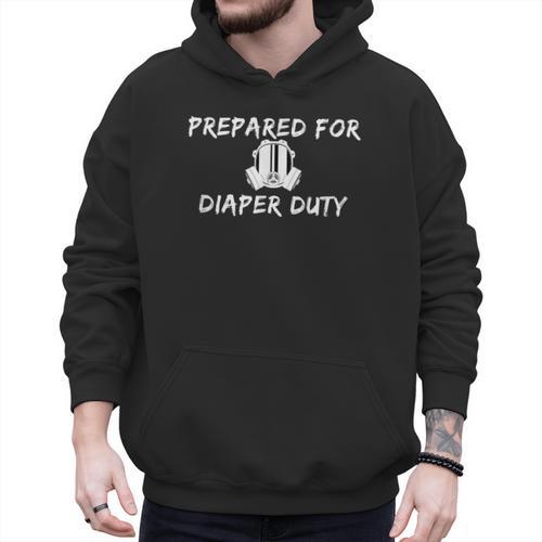 New Dad Prepared For Diaper Duty Saying Quote Men Hoodie - Father's Day Fun