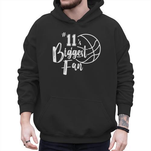 Number 11's Biggest Fan Shirt Basketball Player Mom Dad Men Hoodie - Father's Day Fun