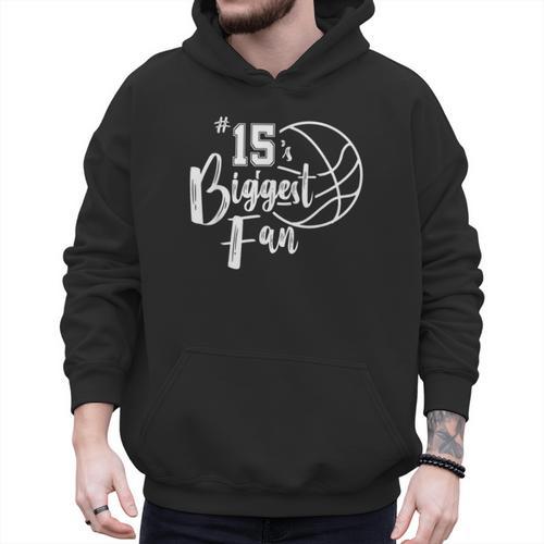 Number 15's Biggest Fan Shirt Basketball Player Mom Dad Men Hoodie - Father's Day Fun