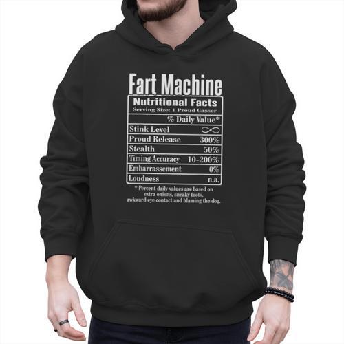 Nutrion Facts Fart Machine Dad Jokes Farting Humor Men Hoodie - Father's Day Fun