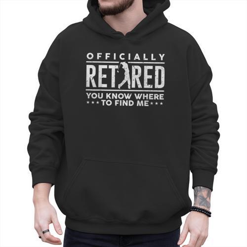 Officially Retired Golf Dad Golfing Retirement Golfer Men Hoodie - Father's Day Fun