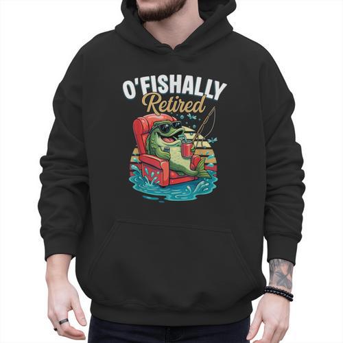 O'Fishally Retired Fishing Retirement Fisherman Dad Men Hoodie - Father's Day Fun
