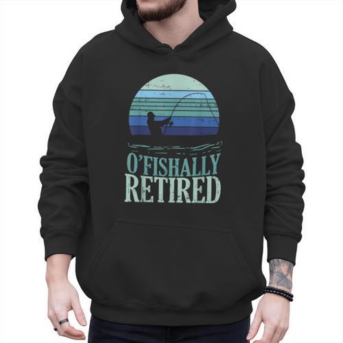 Ofishally Retired Fishing Retro Retirement Dad Men Men Hoodie - Father's Day Fun