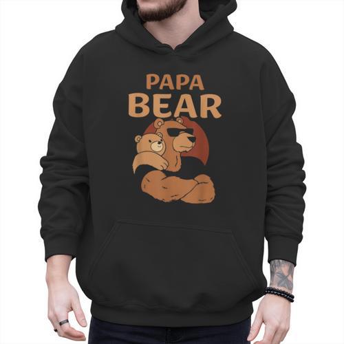 Papa Bear Bears Animal Pun Lover Dad Father Daddy Father's Men Hoodie - Father's Day Fun