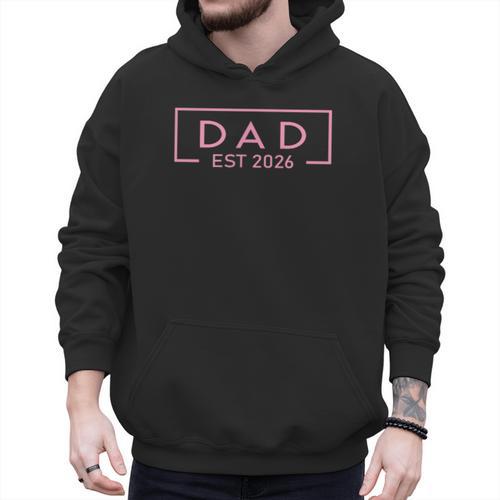 Pink Dad Est 2026 Logo Father 2026 Loading New Dad 2026 Men Hoodie - Father's Day Fun