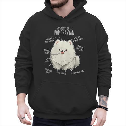 Pomeranian Anatomy Cute Pet Pom Mom Dog Dad For Men Women Girls Kids Men Hoodie - Father's Day Fun