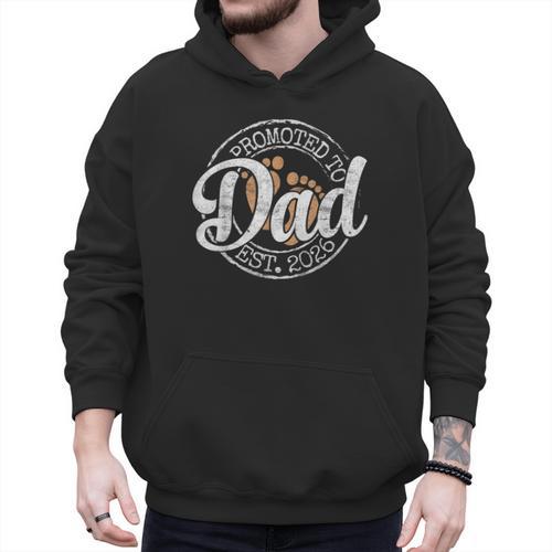 Promoted To Dad Est 2026 Stamp First Time Daddy To Be Men Hoodie - Father's Day Fun
