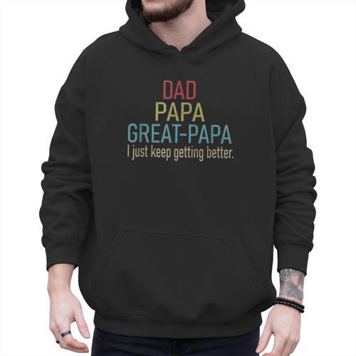 Promoted To Great Papa 2024 Fathers Day First Time Dad Men Hoodie - Father's Day Fun