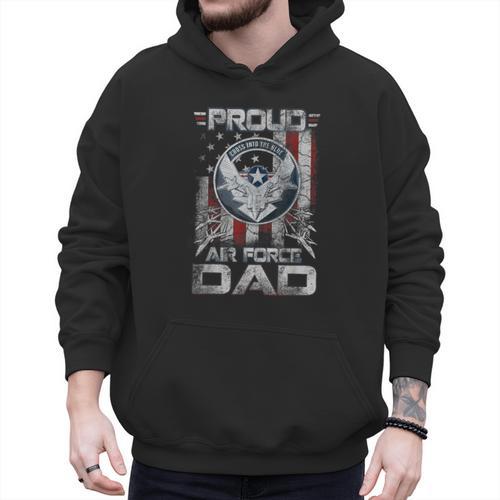 Proud Air Force Dad Shirt Military Family Fathers Day Men Hoodie - Father's Day Fun