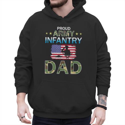 Proud Army Dad-Army Infantry Dad Camouflage Graphics Army Men Hoodie - Father's Day Fun