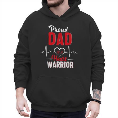 Proud Dad Of a Heart Warrior CHD Awareness Shirt Gift Men Hoodie - Father's Day Fun