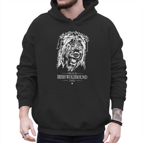 Proud Irish Wolfhound Dad Dog Dad Irish Wolfhound Dog Men Hoodie - Father's Day Fun