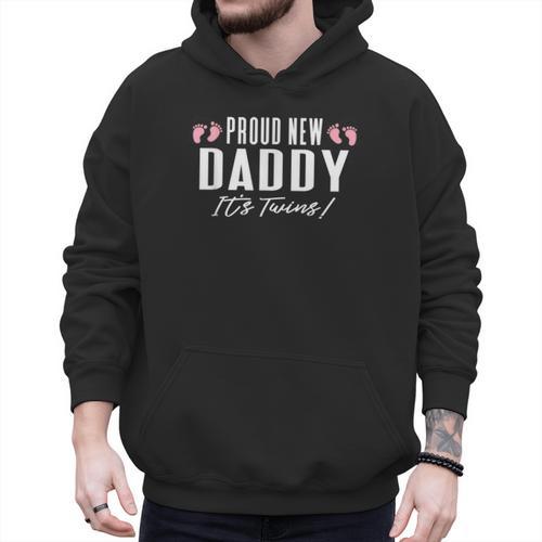 Proud New Dad It's Twins Girl Baby Announcement Father's Day Men Hoodie - Father's Day Fun