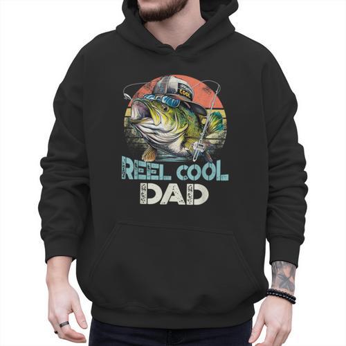 Reel Cool Dad Fishing Vintage Retro Father's Day Men Hoodie - Father's Day Fun