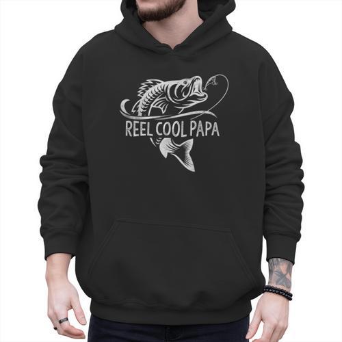 Reel Cool Papa Fishing Dad Father's Day Fisherman Fish Men Hoodie - Father's Day Fun