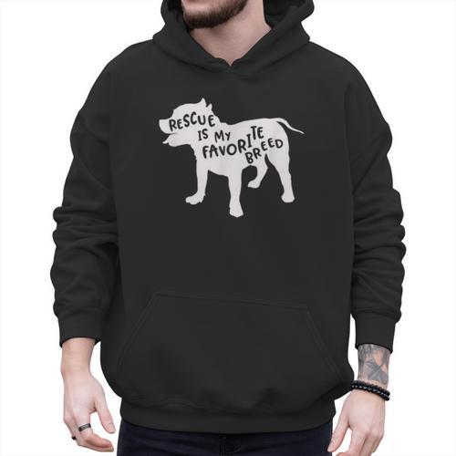 Rescue Is My Favorite Breed T Shirt Pitbull Mam Dad Shirt Men Hoodie - Father's Day Fun