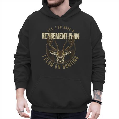 Retirement Grandpa Hunting Deer Elk Retired Hunter Dad Men Hoodie - Father's Day Fun
