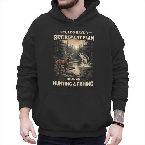 Retirement Plan On Hunting & Fishing Fisherman Hunter Dad Men Hoodie - Father's Day Fun
