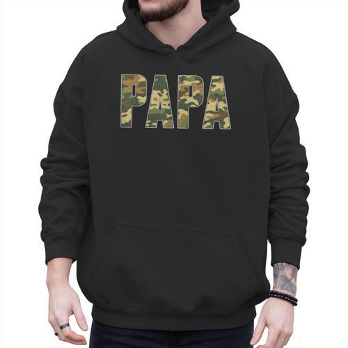 Retro Camo Hunting Papa Old Camo Dad Father’s Day Daddy Men Hoodie - Father's Day Fun