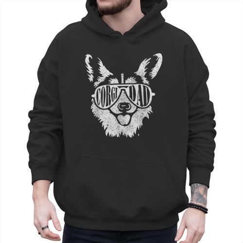Retro Corgi Dad Dog Owner Pet Welsh Corgi Fathers Day Men Hoodie - Father's Day Fun