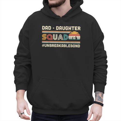 Retro Dad Daughter Squad Unbreakable Bond Father Daughter Men Hoodie - Father's Day Fun